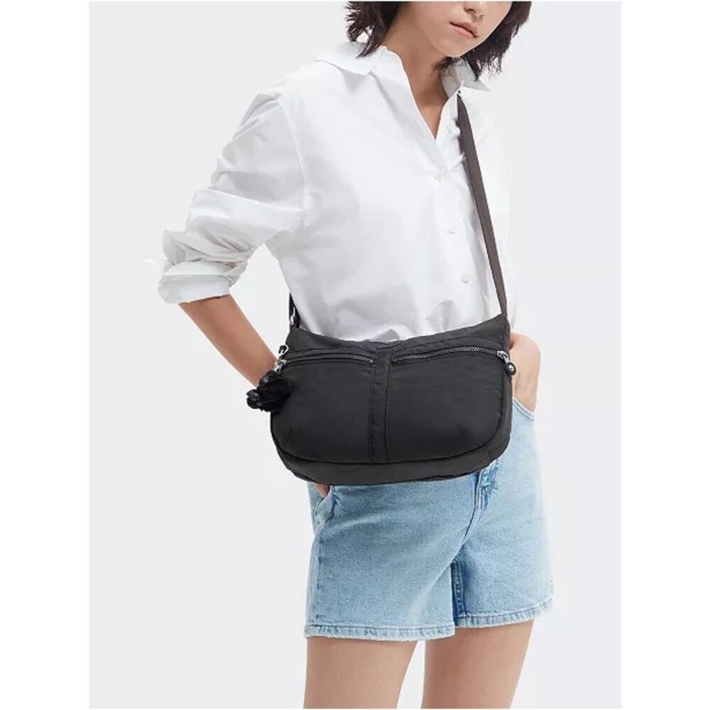 Kipling Izellah Medium Crossbody Bag Black Lightweight Travel Gorilla